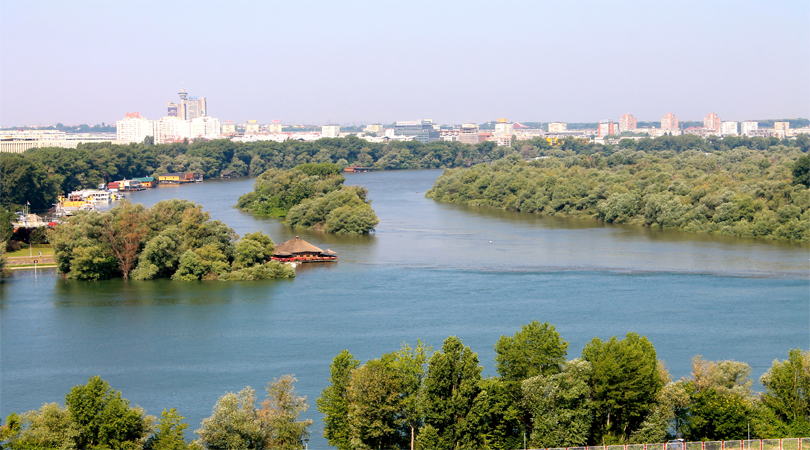 Drave River and Danuve River's confluence